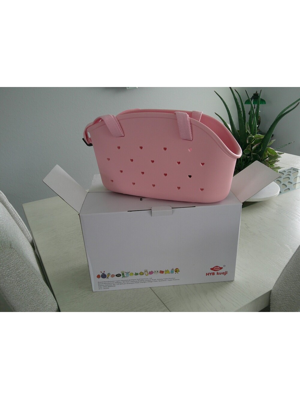 HYB kuoji Pink Heart Pattern Carrier Bag